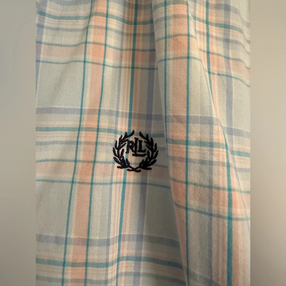 Ralph Lauren Big Boys Light Blue and Orange Plaid Shirt